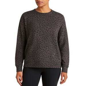 Athleta Women's Small Sweatshirt Pure Luxe Soft Leopard Purple Gray Black